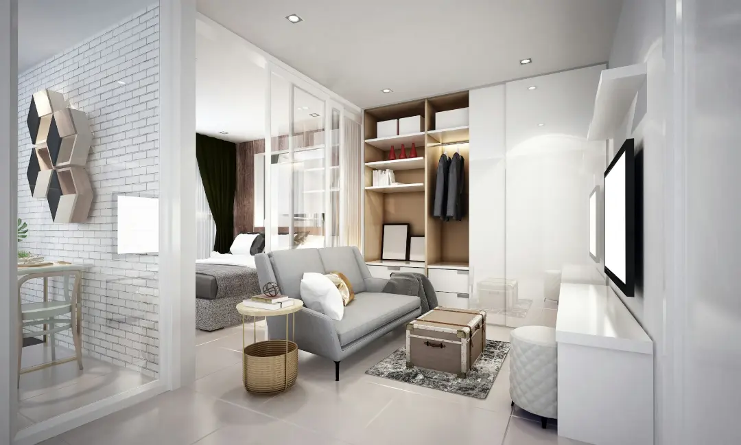 a modern looking living room