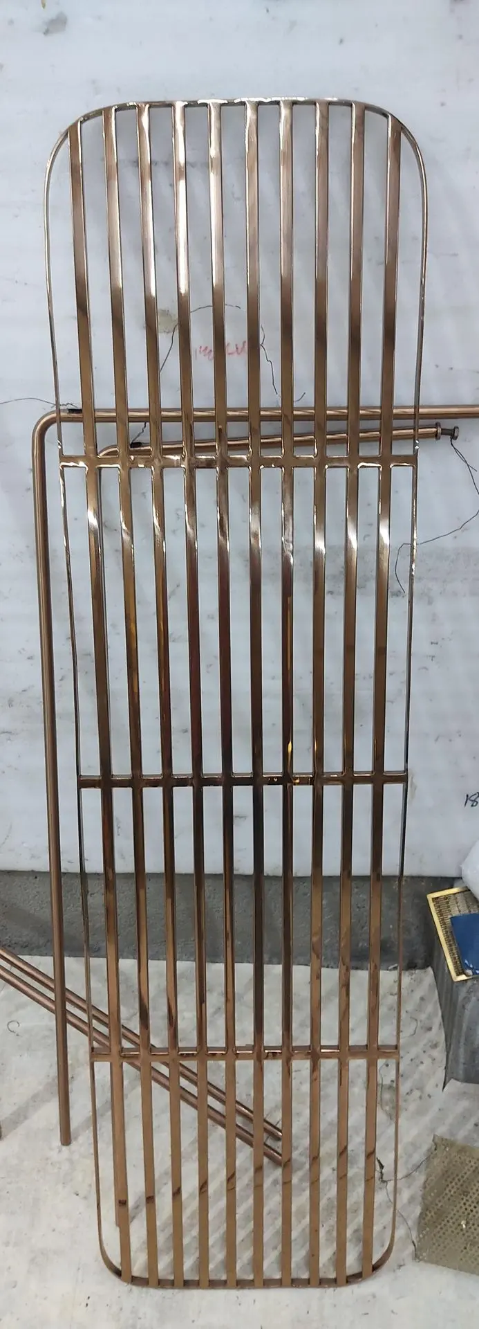 ss rose gold square and round pipe grill for main door or safety grill