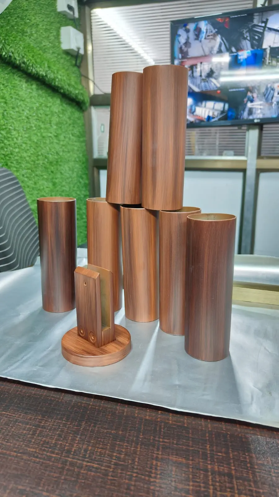 ss pvd pipe ss railing pipe pvd finish ss railing fitting itmes ss pvd finish rose gold brown colour