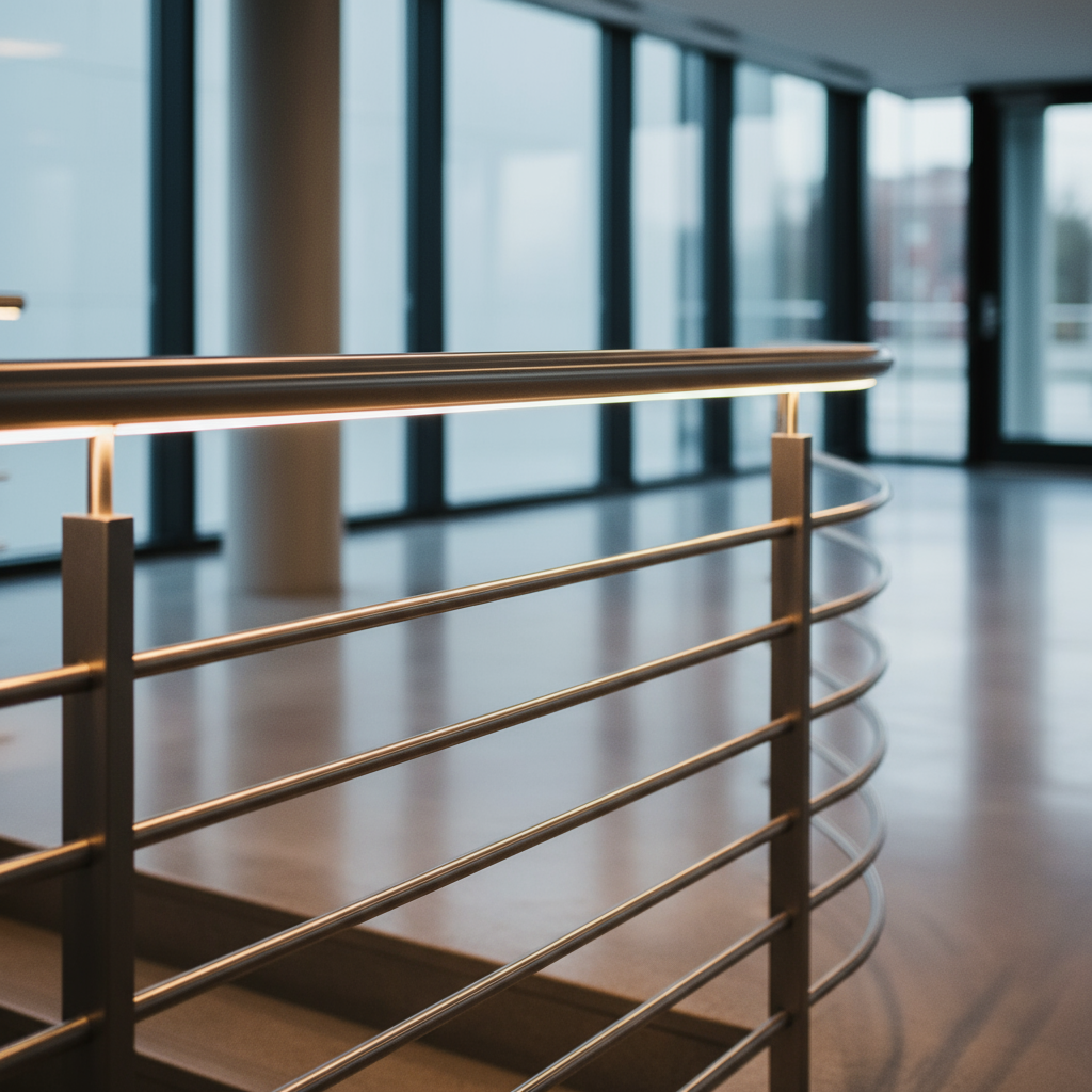 LED-lit steel railing