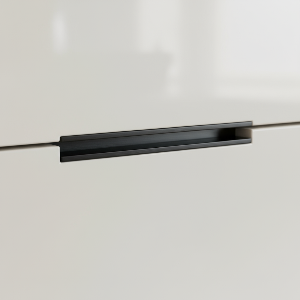 Slimline flush cabinet handle