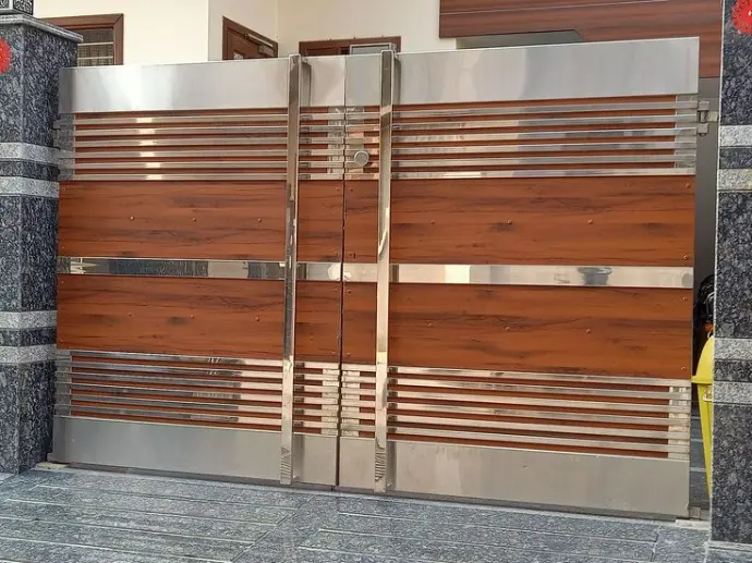 Heavy-duty stainless steel fabrication work for building entrance