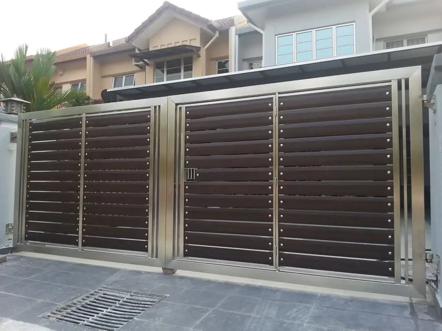 Stainless steel main gate entrance door with stylish and secure design