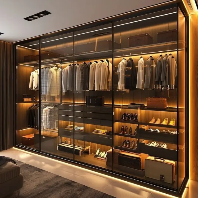 Modern wardrobe design offering smart storage solutions with a sleek and elegant finish.